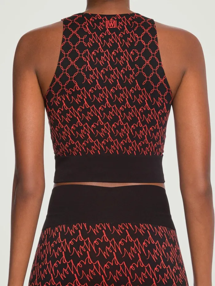 Aurora Monogram Crop Top Jasperblack Women Wolford Tops