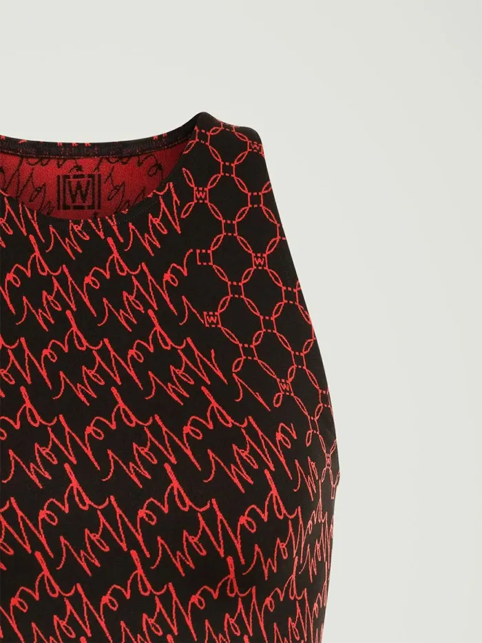 Aurora Monogram Crop Top Jasperblack Women Wolford Tops