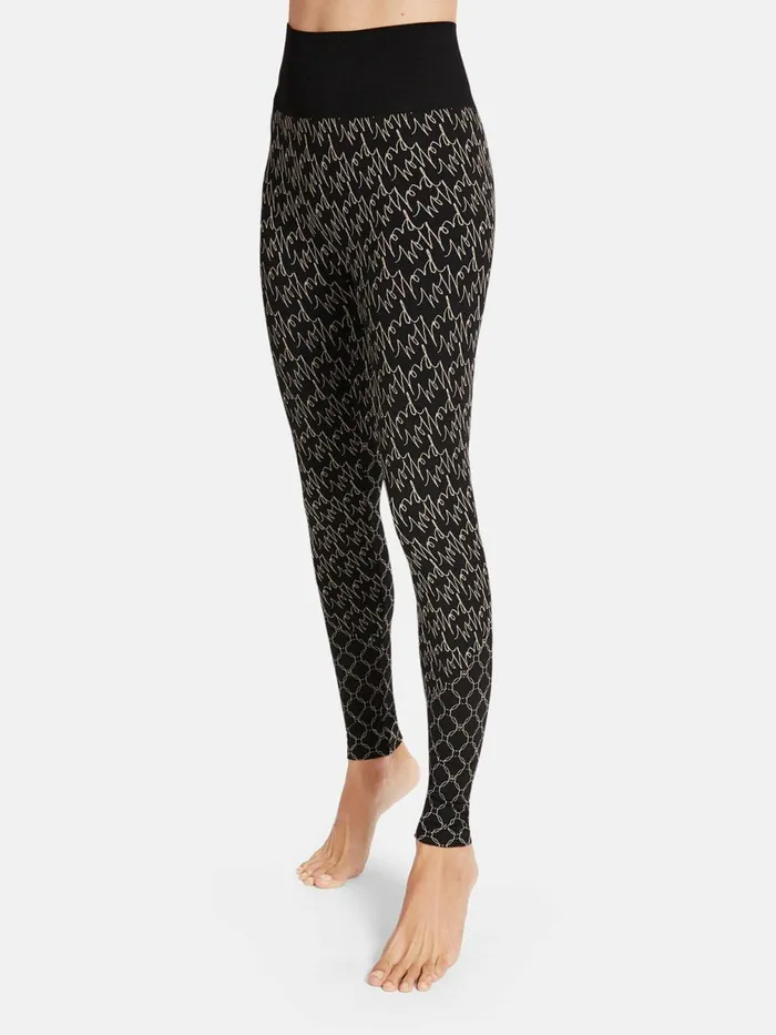 Aurora Monogram Leggings Desertblack Women Wolford Athleisure Leggings