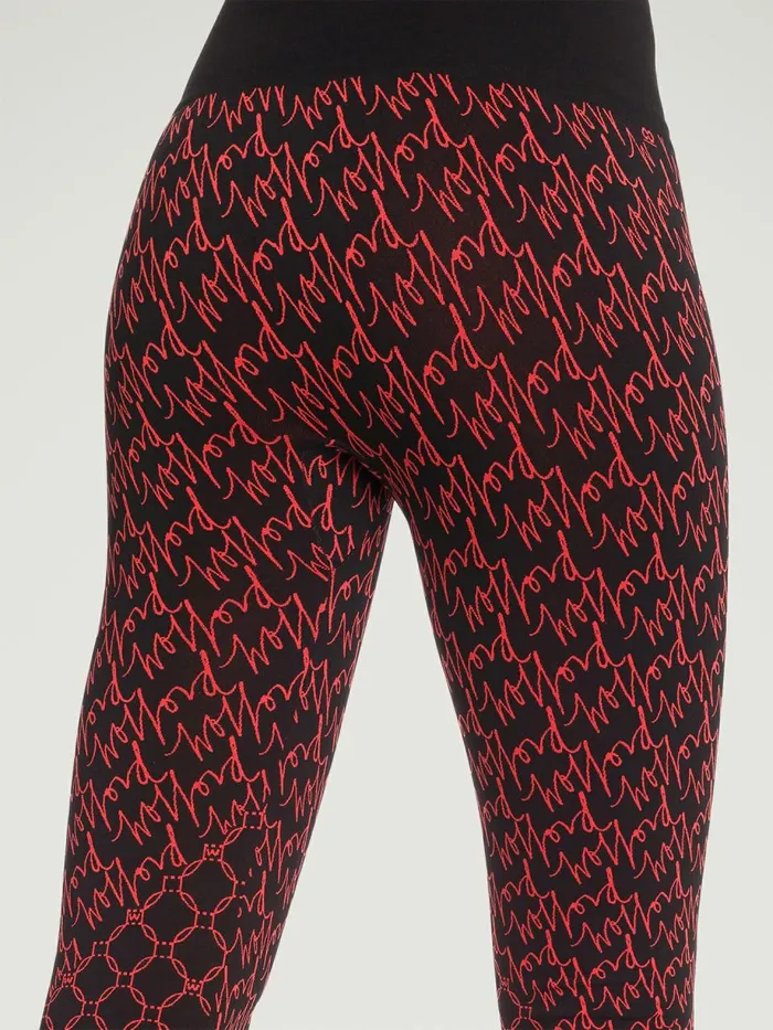 Aurora Monogram Leggings Jasperblack Women Wolford Athleisure Leggings