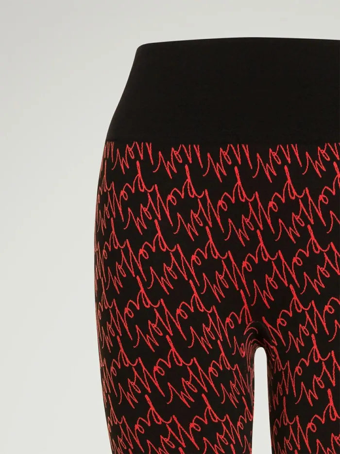 Aurora Monogram Leggings Jasperblack Women Wolford Athleisure Leggings