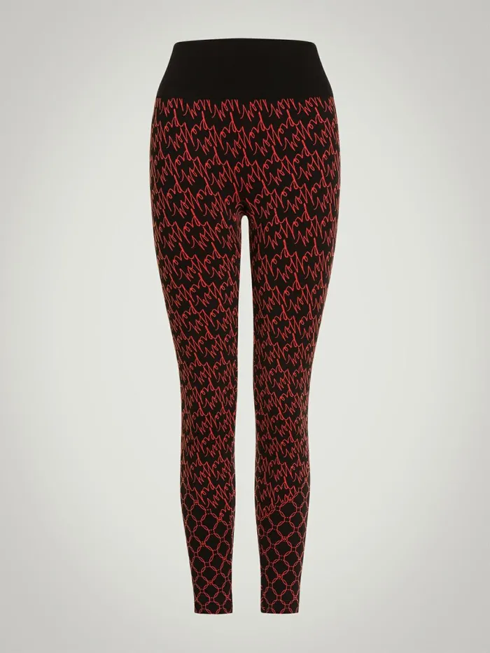 Aurora Monogram Leggings Jasperblack Women Wolford Athleisure Leggings