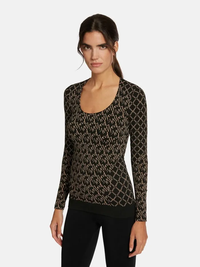 Aurora Monogram Pullover Desertblack Women Wolford Longsleeve Shirts