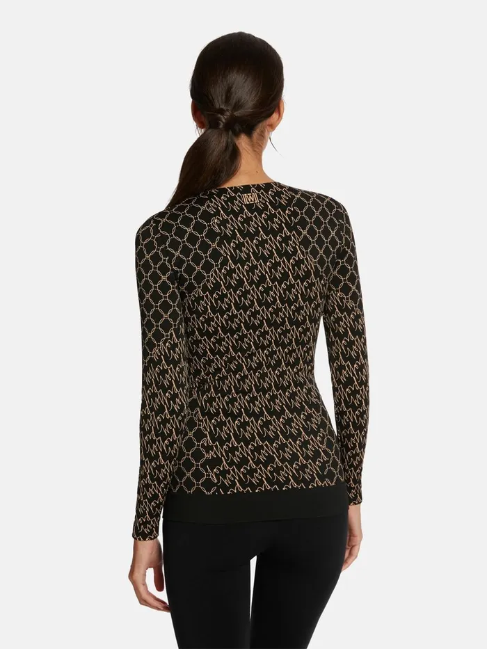 Aurora Monogram Pullover Desertblack Women Wolford Longsleeve Shirts