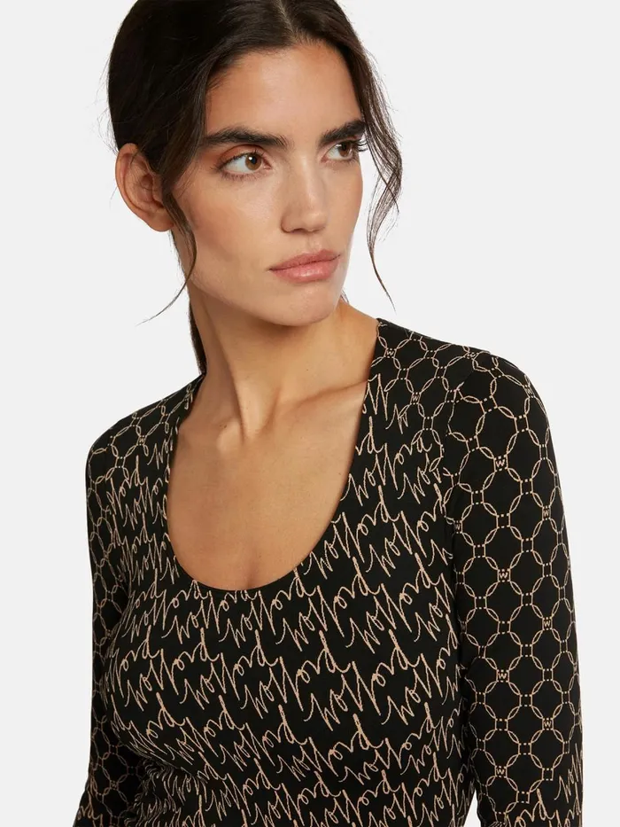 Aurora Monogram Pullover Desertblack Women Wolford Longsleeve Shirts