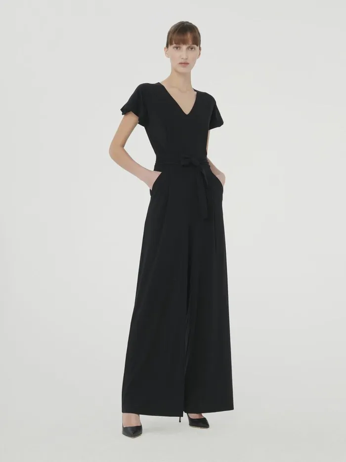 Aurora Pure Cut Jumpsuit Black Women Wolford Trousers and Jumpsuits