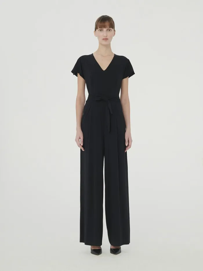 Aurora Pure Cut Jumpsuit Black Women Wolford Trousers and Jumpsuits