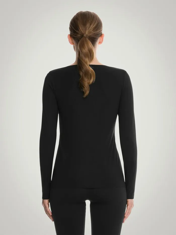 Aurora Pure Pullover Black Women Wolford Longsleeve Shirts