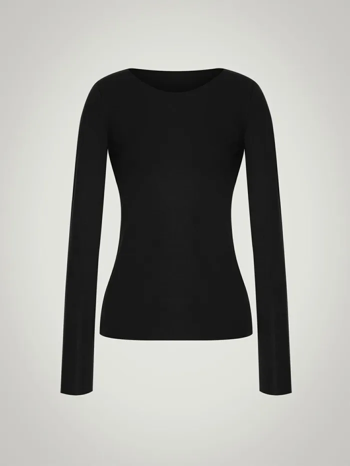 Aurora Pure Pullover Black Women Wolford Longsleeve Shirts