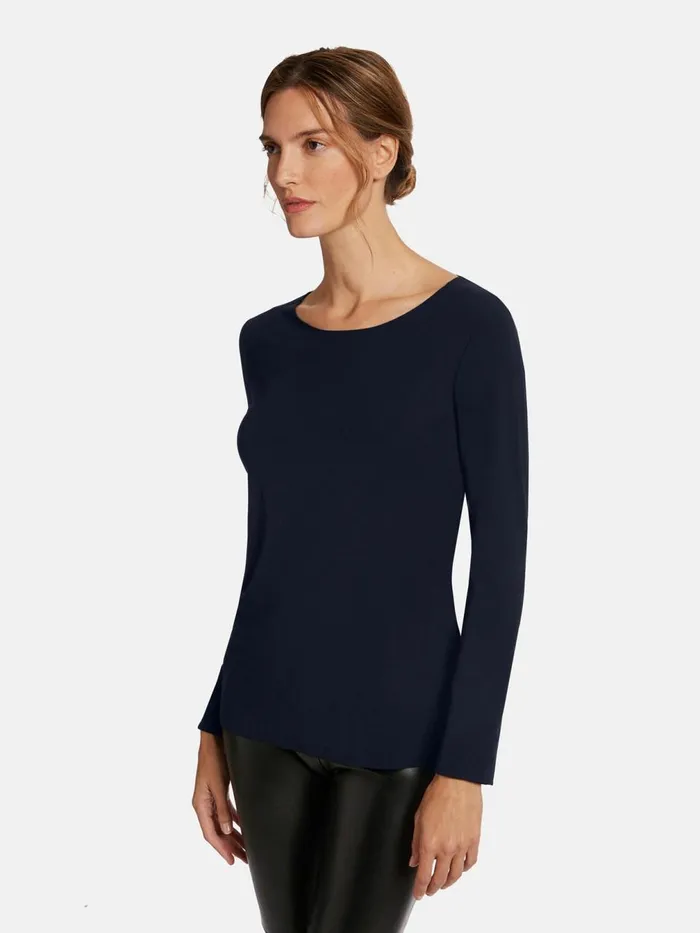 Aurora Pure Pullover Moon Indigo Women Wolford Longsleeve Shirts