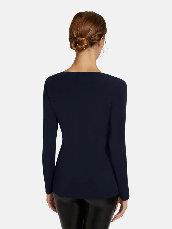 Aurora Pure Pullover Moon Indigo Women Wolford Longsleeve Shirts