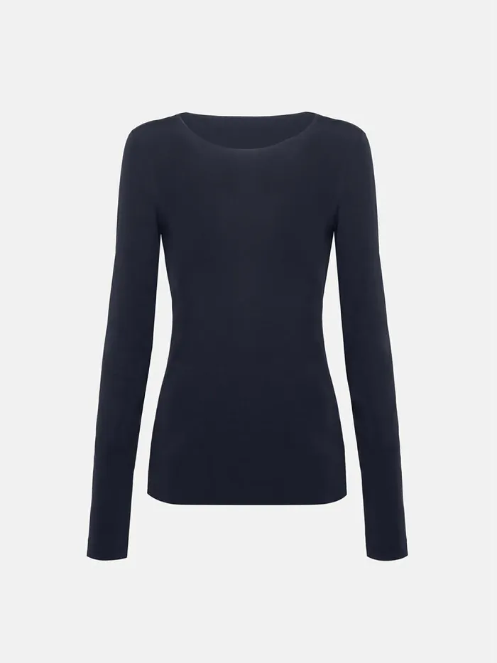 Aurora Pure Pullover Moon Indigo Women Wolford Longsleeve Shirts