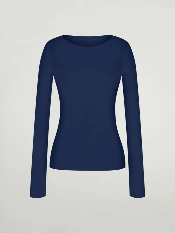 Aurora Pure Pullover Navy Women Wolford Tops
