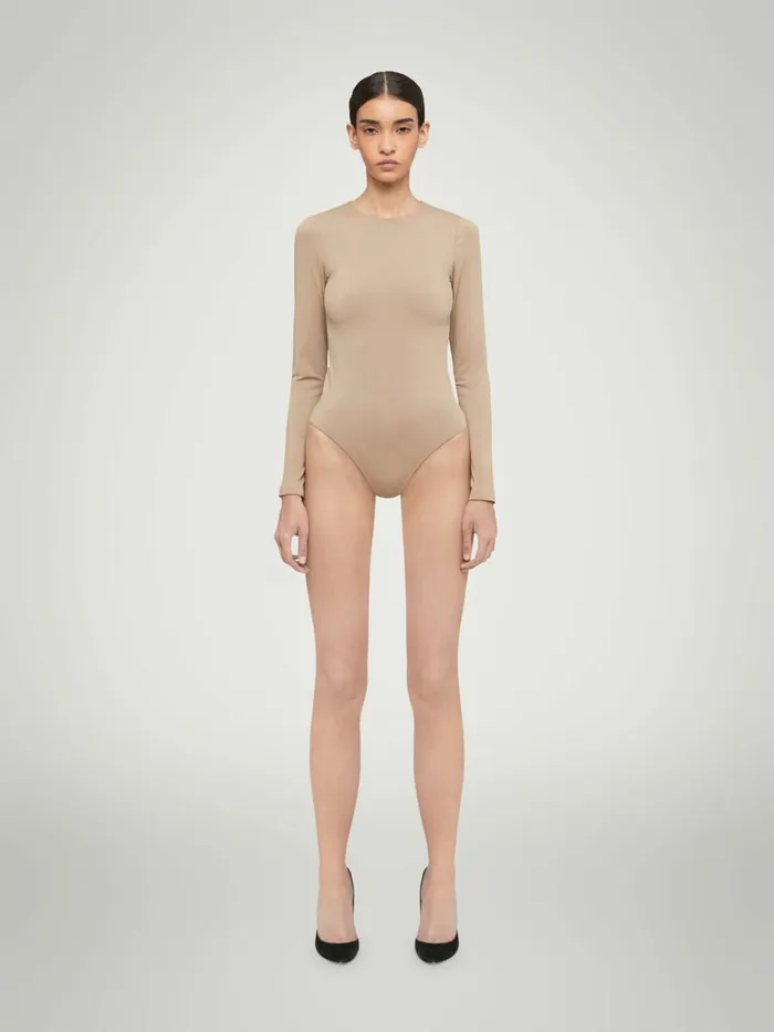 Aurora Shape String Body Cafe Au Lait Women Wolford Longsleeve Shirts
