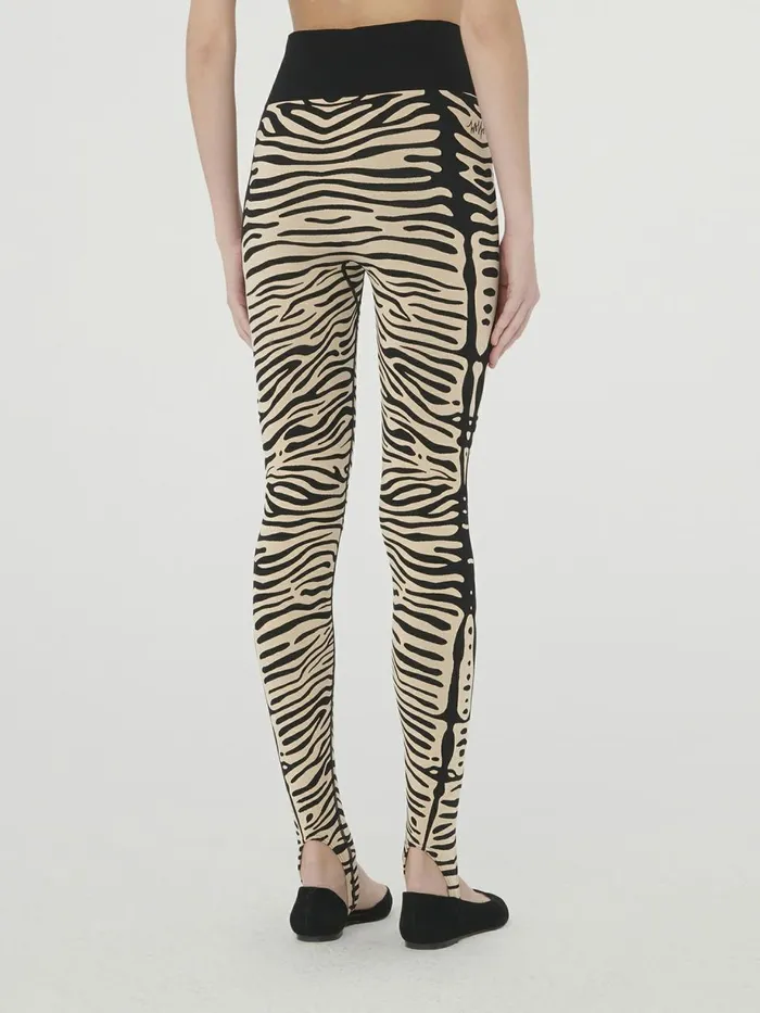 Aurora Zebra Leggings Stormy Sandblack Women Wolford Fashion Leggings