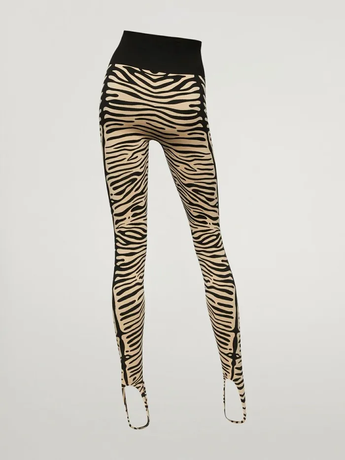 Aurora Zebra Leggings Stormy Sandblack Women Wolford Fashion Leggings