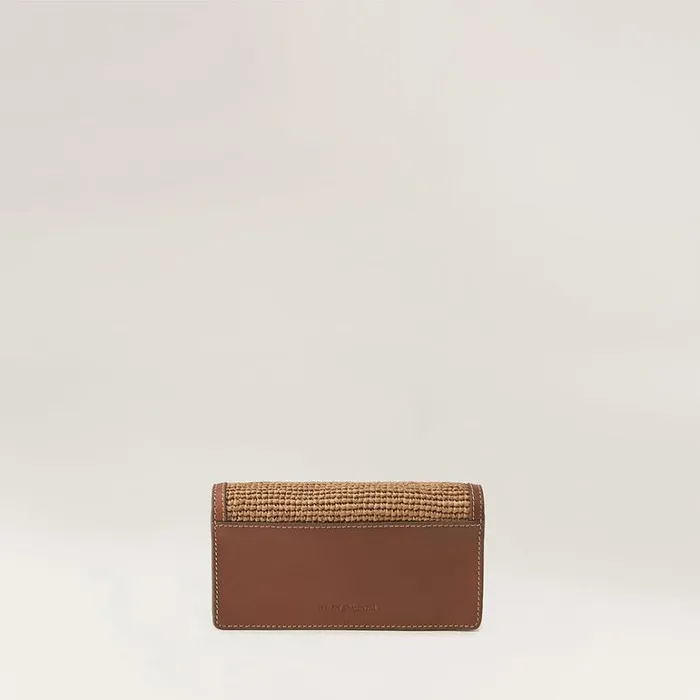Bags Cross Body Bags Helen Kaminski Adelie Wallet With Raffia Cuoio Nougat