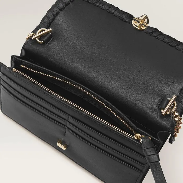 Bags Cross Body Bags Helen Kaminski Blisse Wallet With Raffia Blackcharcoal