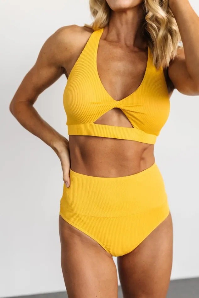 Baltic Born Bikini Del Mar Ribbed Bikini Top Yellow 8211 Women Baltic Born Bikini Del Mar Ribbed Bikini Top Yellow 8211 Women