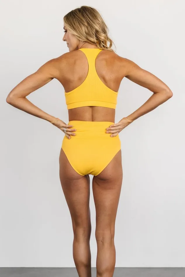 Baltic Born Bikini Del Mar Ribbed Bikini Top Yellow 8211 Women Baltic Born Bikini Del Mar Ribbed Bikini Top Yellow 8211 Women