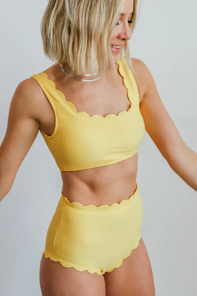 Baltic Born Bikini Honolulu Scalloped Bikini Top Yellow 8211 Women