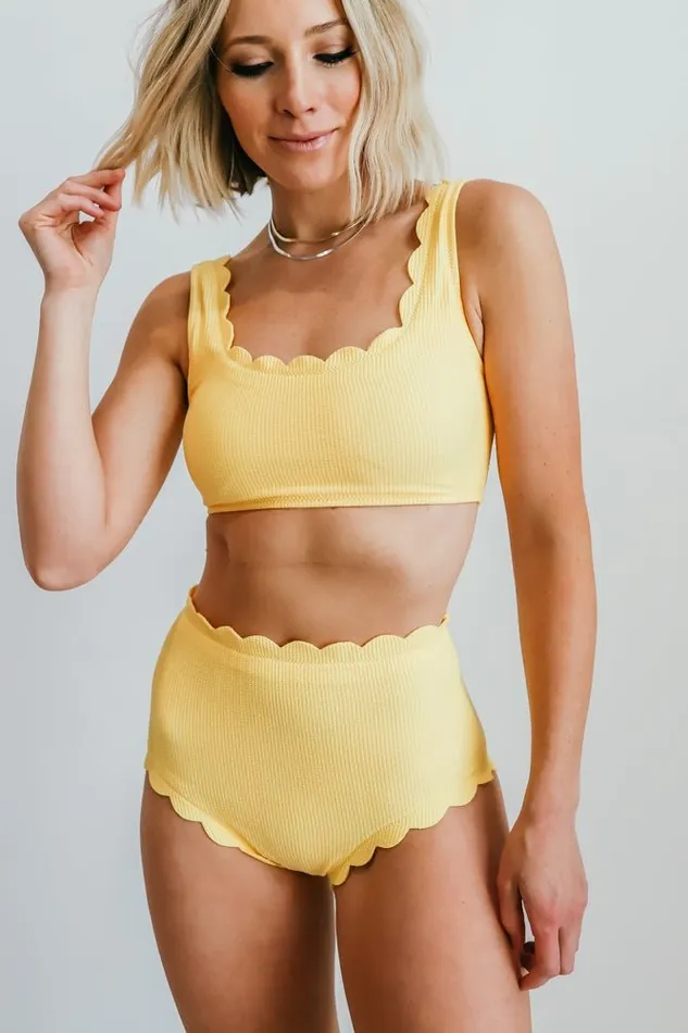Baltic Born Bikini Honolulu Scalloped Bikini Top Yellow 8211 Women