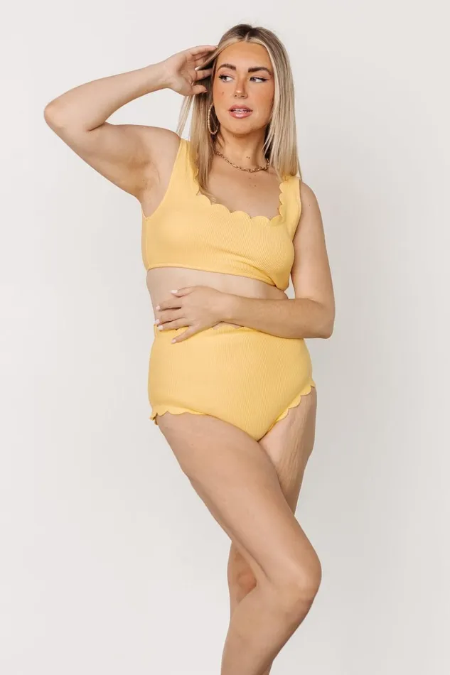 Baltic Born Bikini Honolulu Scalloped Bikini Top Yellow 8211 Women