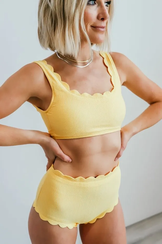 Baltic Born Bikini Honolulu Scalloped Bikini Top Yellow 8211 Women