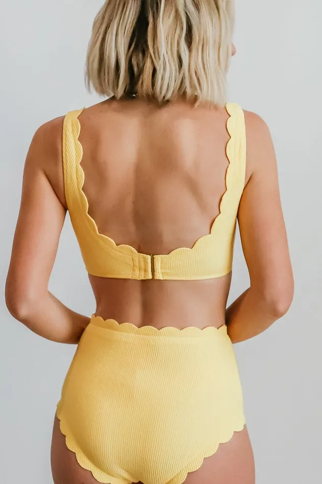 Baltic Born Bikini Honolulu Scalloped Bikini Top Yellow 8211 Women