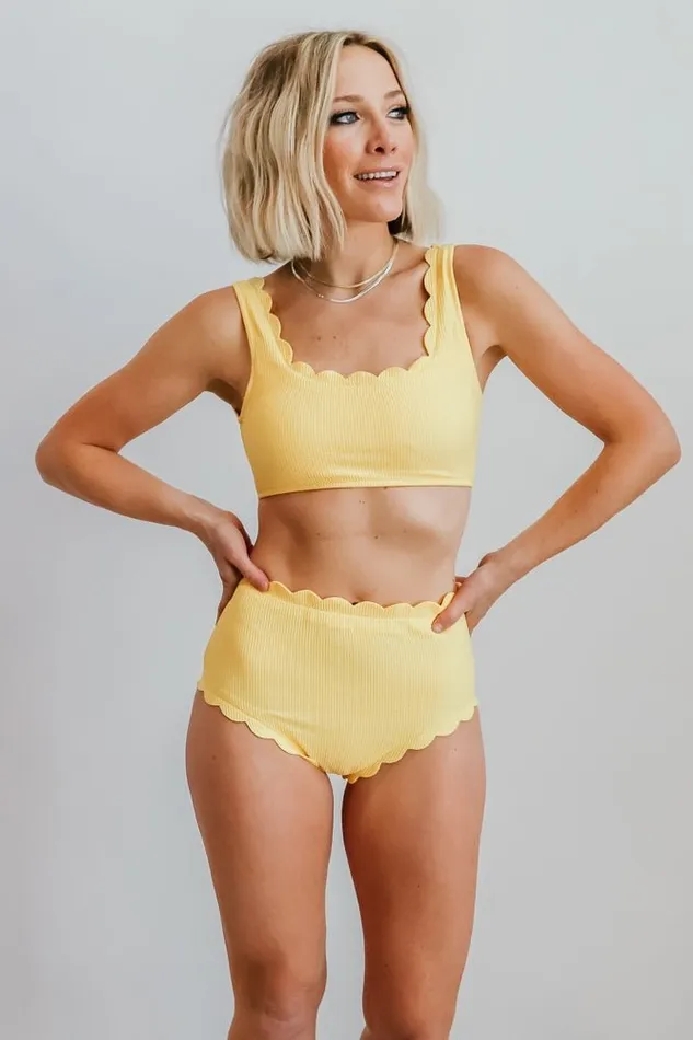Baltic Born Bikini Honolulu Scalloped Bikini Top Yellow 8211 Women