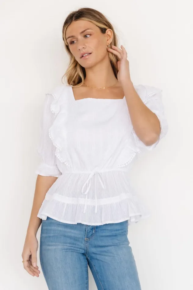 Baltic Born Blouses and Shirts Adley Ruffle Top White 8211 Women