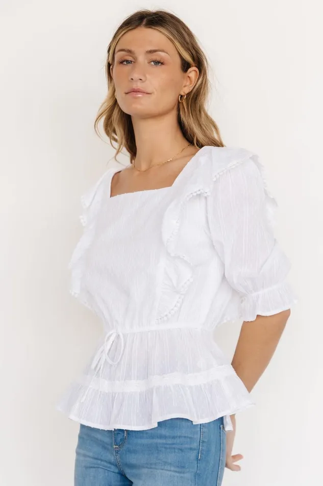Baltic Born Blouses and Shirts Adley Ruffle Top White 8211 Women Baltic Born Blouses and Shirts Adley Ruffle Top White 8211 Women