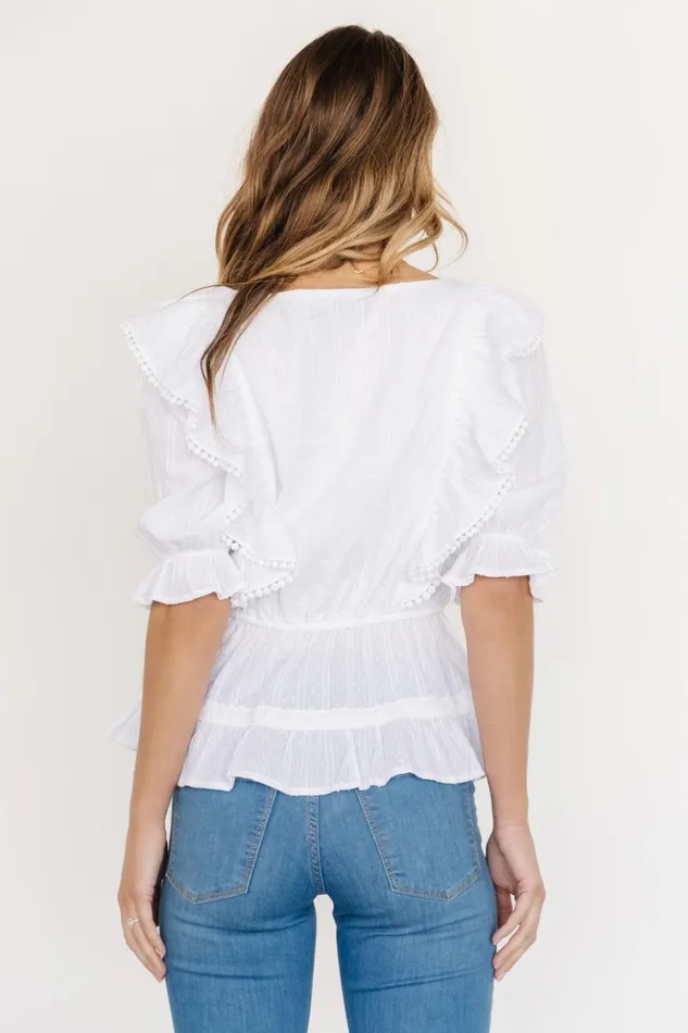 Baltic Born Blouses and Shirts Adley Ruffle Top White 8211 Women Baltic Born Blouses and Shirts Adley Ruffle Top White 8211 Women