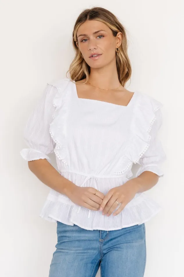 Baltic Born Blouses and Shirts Adley Ruffle Top White 8211 Women Baltic Born Blouses and Shirts Adley Ruffle Top White 8211 Women