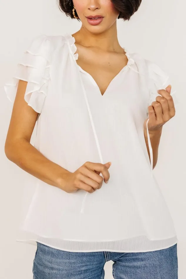 Baltic Born Blouses and Shirts Asher Ruffle Sleeve Top Off White 8211 Women Baltic Born Blouses and Shirts Asher Ruffle Sleeve Top Off White 8211 Women