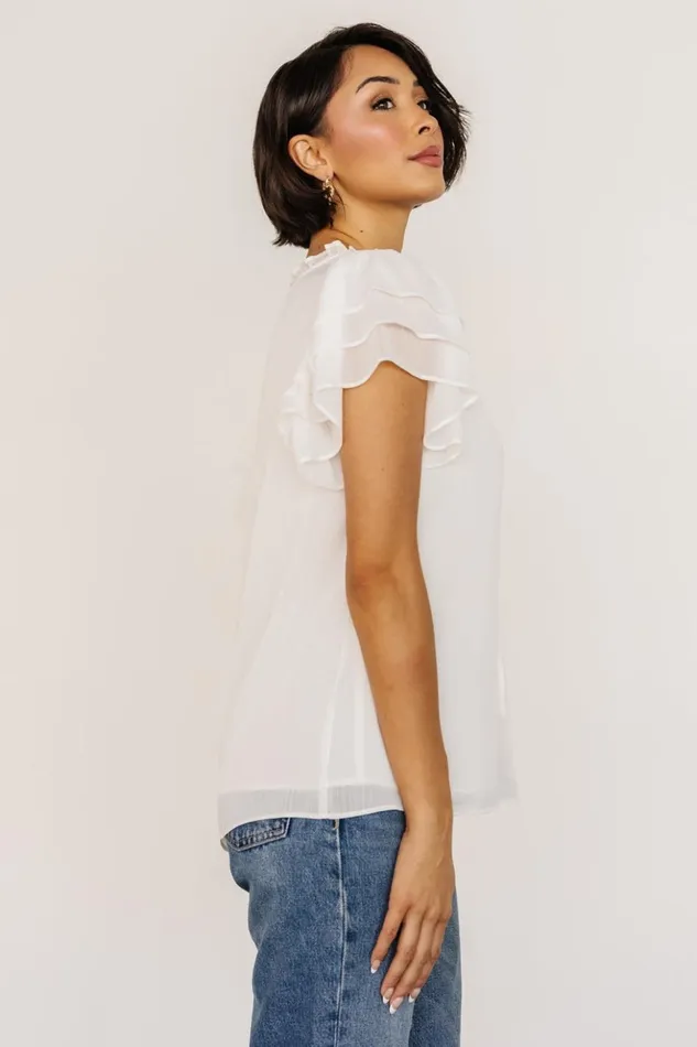 Baltic Born Blouses and Shirts Asher Ruffle Sleeve Top Off White 8211 Women Baltic Born Blouses and Shirts Asher Ruffle Sleeve Top Off White 8211 Women