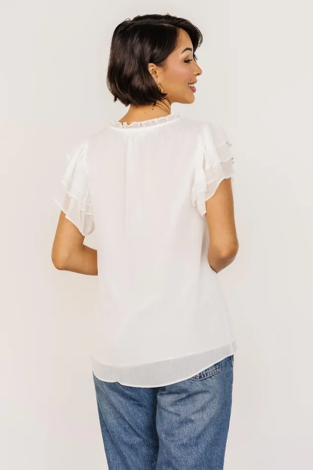 Baltic Born Blouses and Shirts Asher Ruffle Sleeve Top Off White 8211 Women Baltic Born Blouses and Shirts Asher Ruffle Sleeve Top Off White 8211 Women