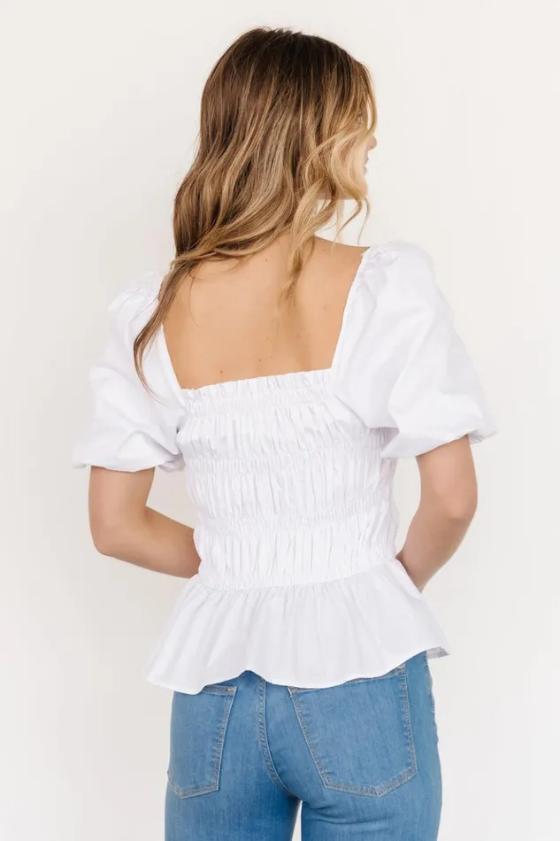 Baltic Born Blouses and Shirts Astoria Smocked Puff Sleeve Top White 8211 Women Baltic Born Blouses and Shirts Astoria Smocked Puff Sleeve Top White 8211 Women