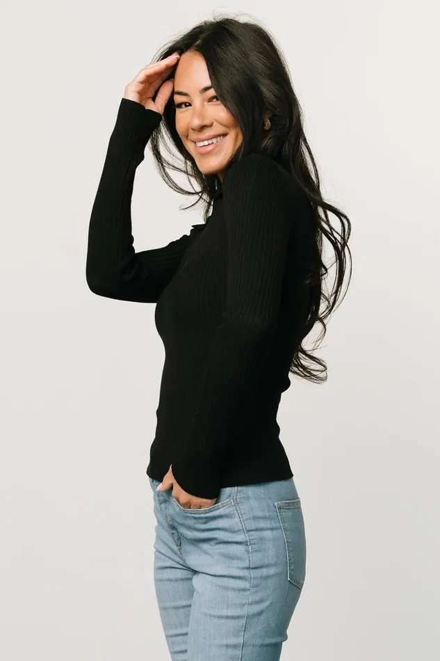 Baltic Born Blouses and Shirts Boston Ribbed Top Black 8211 Women Baltic Born Blouses and Shirts Boston Ribbed Top Black 8211 Women