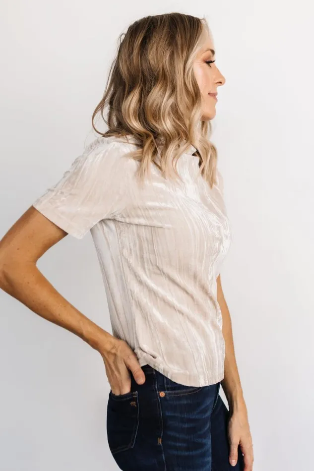 Baltic Born Blouses and Shirts Chicago Velvet Top Champagne 8211 Women Baltic Born Blouses and Shirts Chicago Velvet Top Champagne 8211 Women