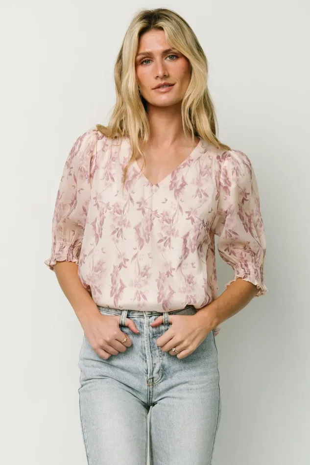 Baltic Born Blouses and Shirts Cordova Top Beige Mauve Floral 8211 Women Baltic Born Blouses and Shirts Cordova Top Beige Mauve Floral 8211 Women