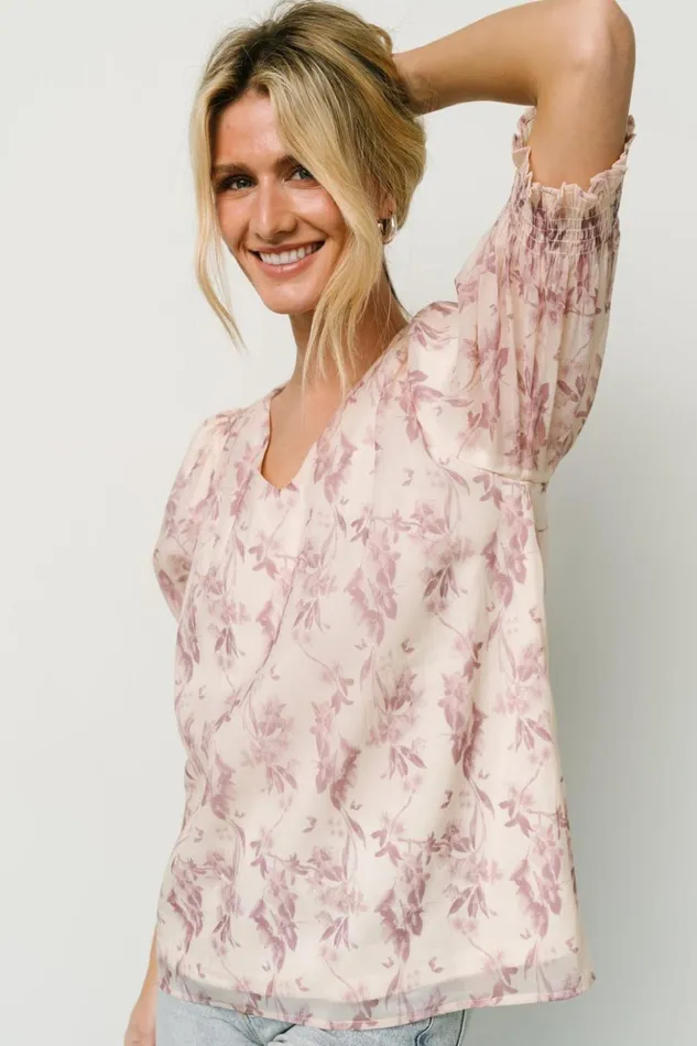 Baltic Born Blouses and Shirts Cordova Top Beige Mauve Floral 8211 Women Baltic Born Blouses and Shirts Cordova Top Beige Mauve Floral 8211 Women