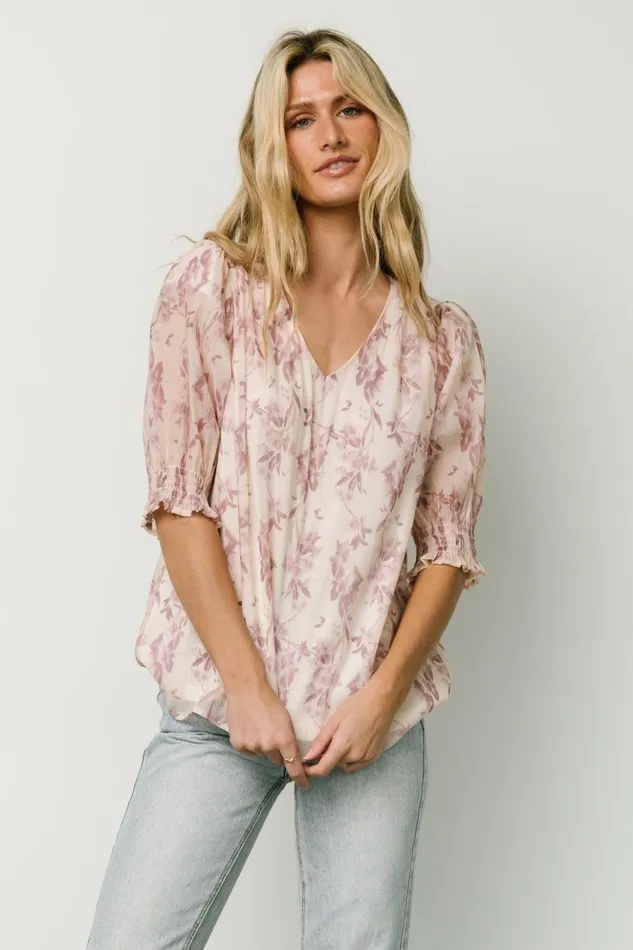 Baltic Born Blouses and Shirts Cordova Top Beige Mauve Floral 8211 Women Baltic Born Blouses and Shirts Cordova Top Beige Mauve Floral 8211 Women