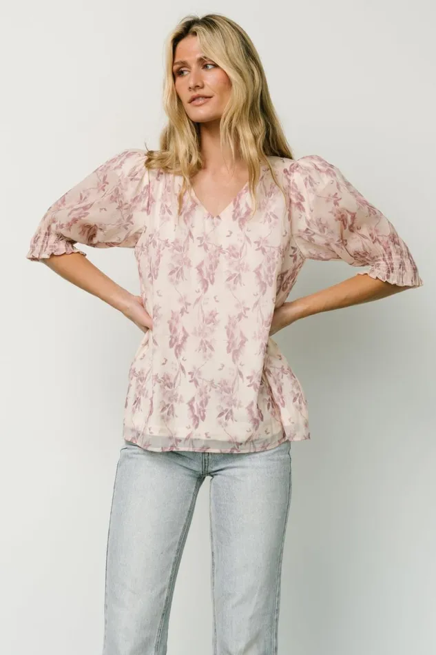 Baltic Born Blouses and Shirts Cordova Top Beige Mauve Floral 8211 Women Baltic Born Blouses and Shirts Cordova Top Beige Mauve Floral 8211 Women