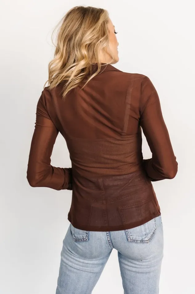 Baltic Born Blouses and Shirts Dax Mesh Top Chocolate 8211 Women Baltic Born Blouses and Shirts Dax Mesh Top Chocolate 8211 Women