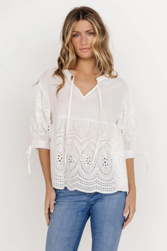 Baltic Born Blouses and Shirts Drew Eyelet Top White 8211 Women