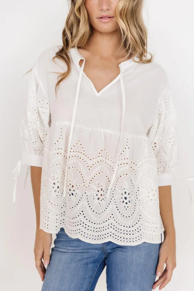 Baltic Born Blouses and Shirts Drew Eyelet Top White 8211 Women Baltic Born Blouses and Shirts Drew Eyelet Top White 8211 Women