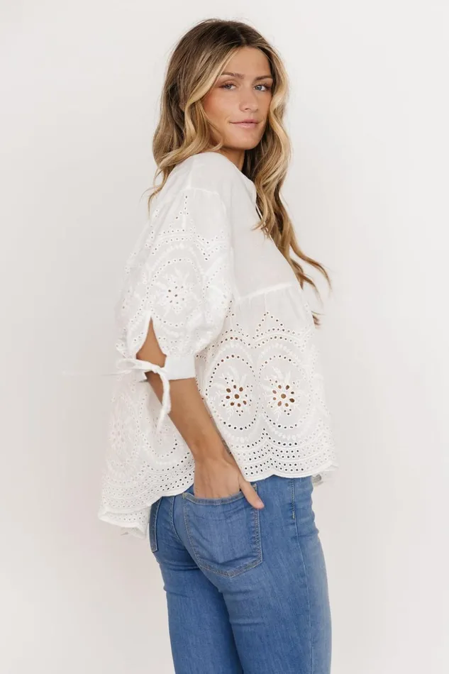 Baltic Born Blouses and Shirts Drew Eyelet Top White 8211 Women Baltic Born Blouses and Shirts Drew Eyelet Top White 8211 Women
