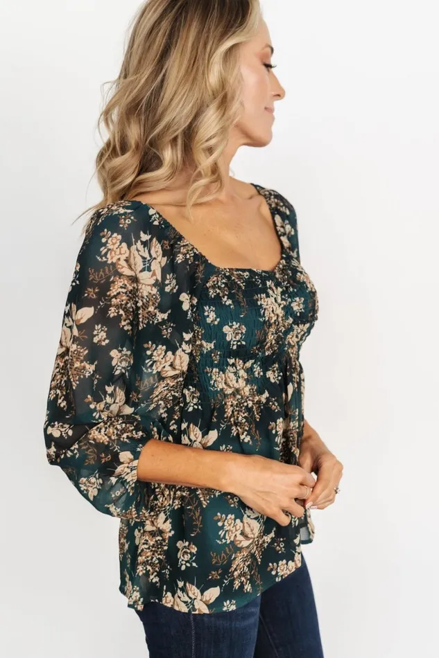 Baltic Born Blouses and Shirts Fenna Smocked Top Topaz Floral 8211 Women Baltic Born Blouses and Shirts Fenna Smocked Top Topaz Floral 8211 Women