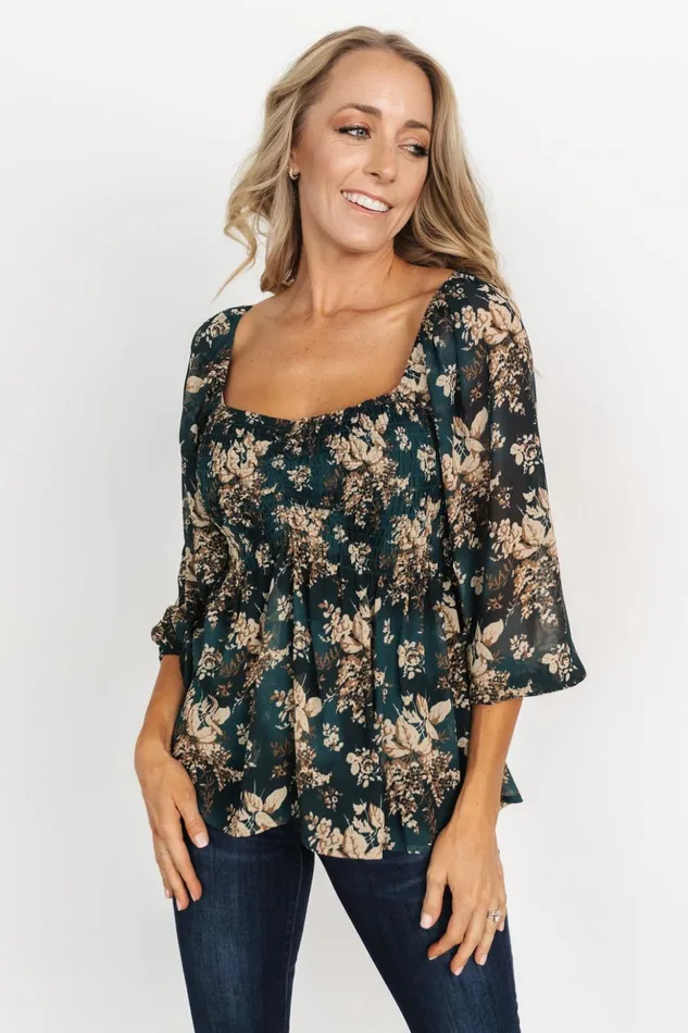 Baltic Born Blouses and Shirts Fenna Smocked Top Topaz Floral 8211 Women Baltic Born Blouses and Shirts Fenna Smocked Top Topaz Floral 8211 Women